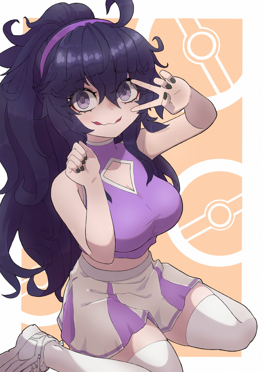 1girl, @_@, absurdres, ahoge, alternate_breast_size, alternate_costume, alternate_hairstyle, arm_up