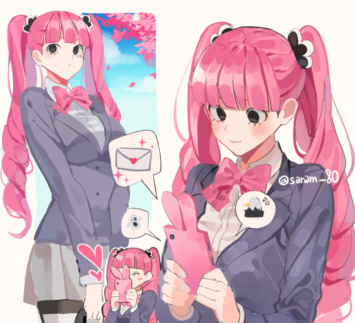 1girl, alternate_costume, alternate_legwear, artist_name, bangs, beak, black_eyes, blazer