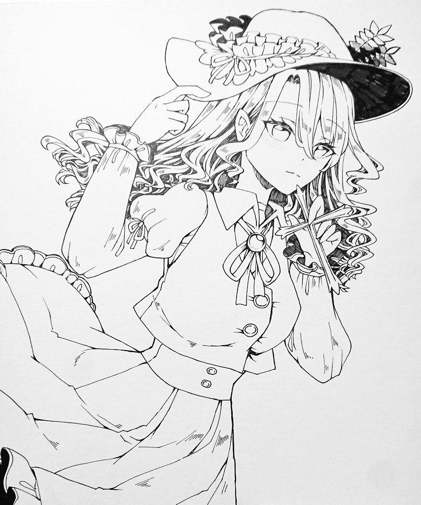 1girl, bangs, breasts, brooch, buttons, chaka3464, closed_mouth, collared_shirt