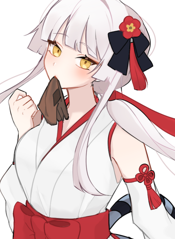 1girl, black_survival, dd1no, eternal_return:_black_survival, japanese_clothes, long_hair, looking_at_viewer, miko