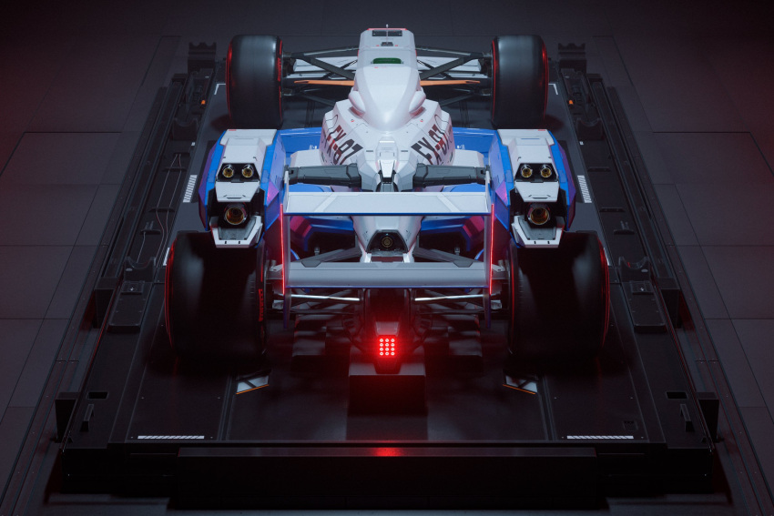 3d, blender_(medium), car, f1, from_behind, ground_vehicle, gundam, highres, mobile_suit_gundam, motor_vehicle, no_humans, race_vehicle, racecar, rx-78-2, solo, spoiler_(automobile), vehicalization, vehicle_focus, vehicle_name, walter_kim, wheel