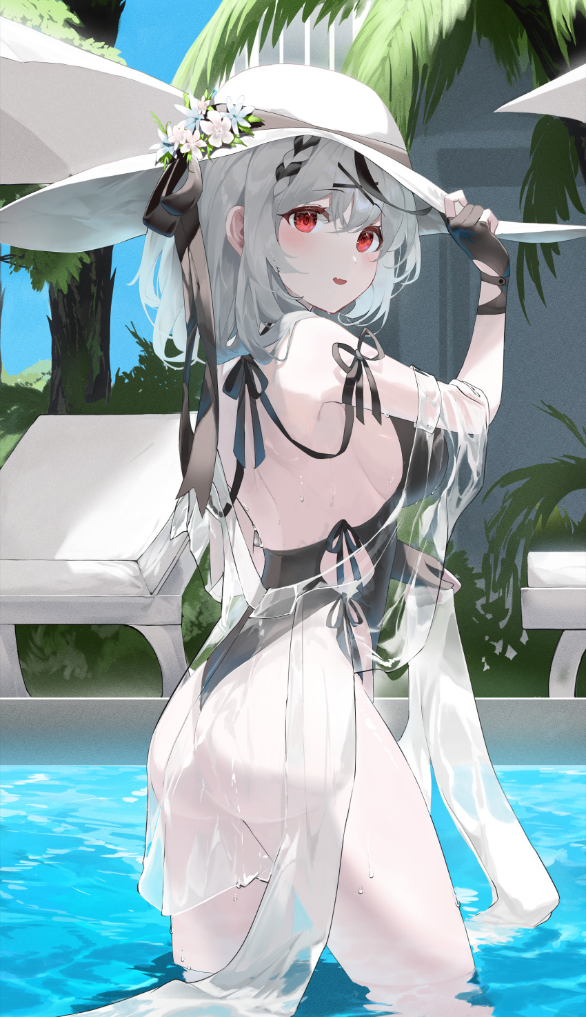 absurdres, bikini, black_bikini, black_swimsuit, breasts, highres, hololive, kabedoru
