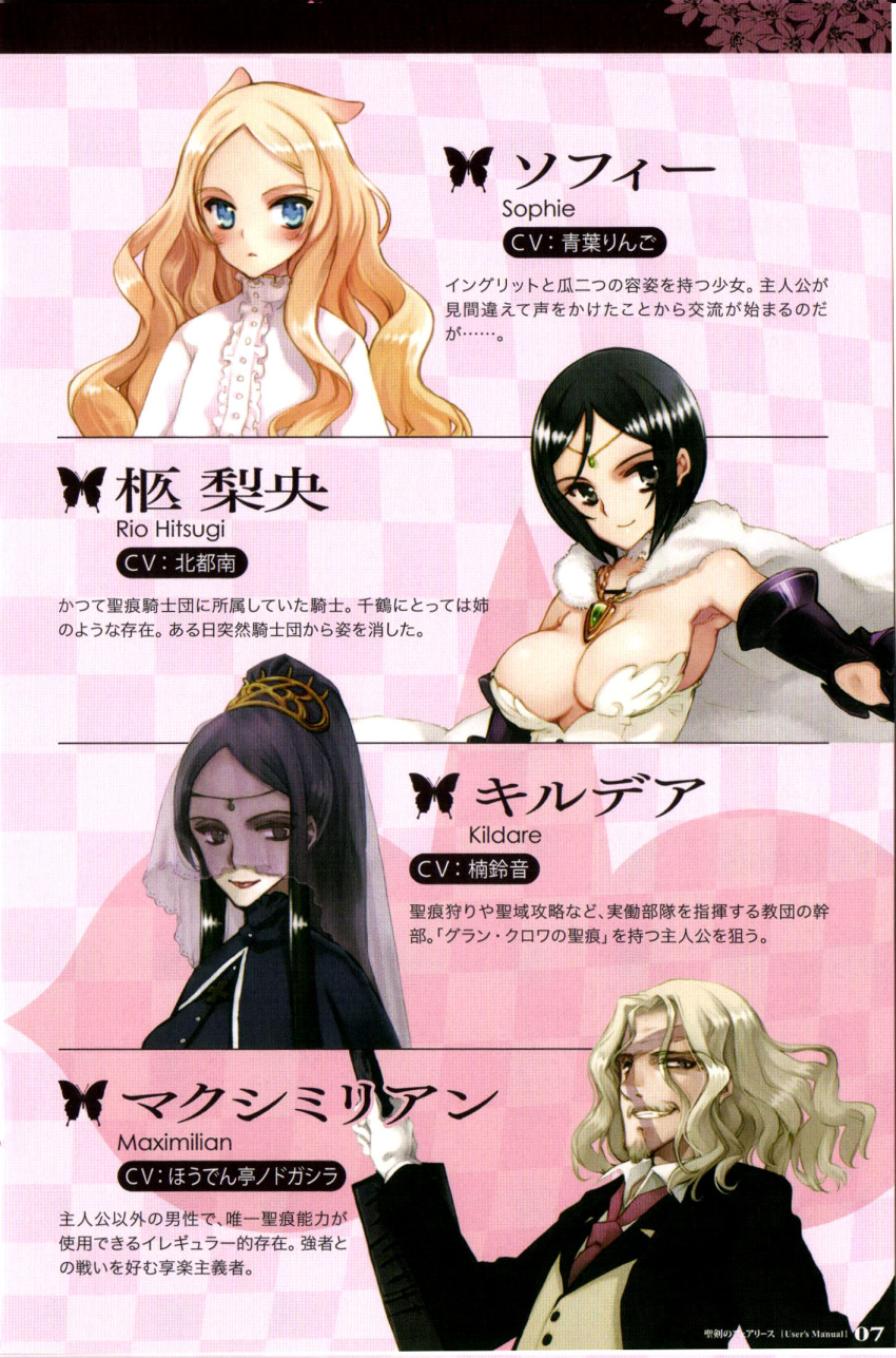 cleavage, fixme, hitsugi_rio, kildare, maximilian, oyari_ashito, seiken_no_faeries, sophie