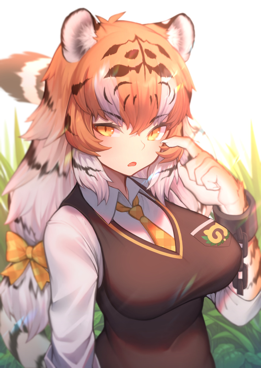 1girl, absurdres, akuma_(st.takuma), animal_ear_fluff, animal_ears, bangs, black_hair, bow