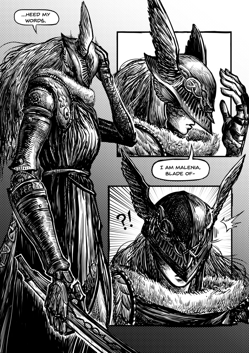 1girl, armor, cape, covered_eyes, elden_ring, english_text, greyscale, hanzkilla, helmet, holding, holding_sword, holding_weapon, long_hair, malenia_blade_of_miquella, mechanical_arms, monochrome, prosthesis, prosthetic_arm, single_mechanical_arm, solo, sword, very_long_hair, weapon, winged_helmet