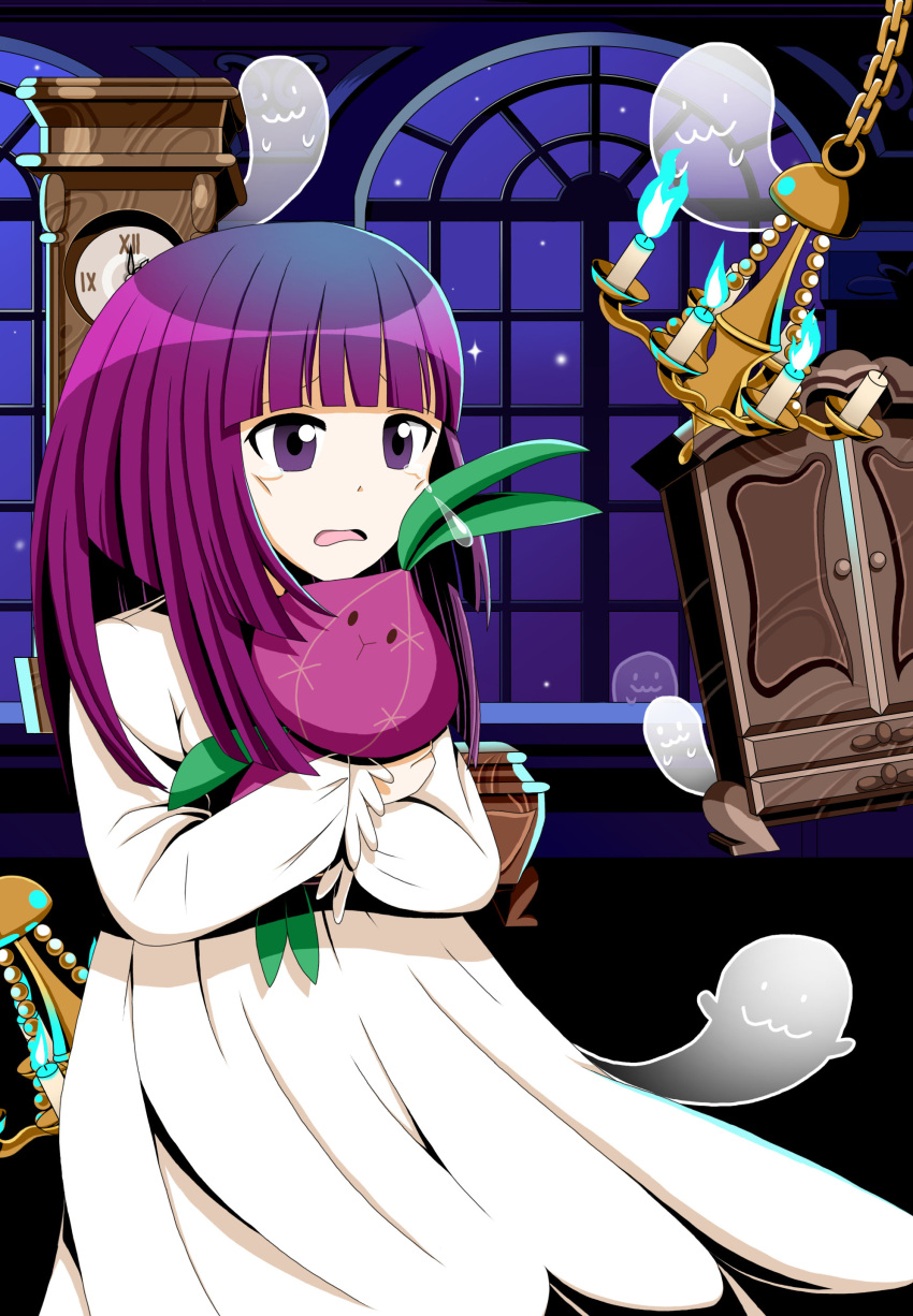 1girl, absurdres, bhj4078, chandelier, clock, cookie_run, crying, crying_with_eyes_open