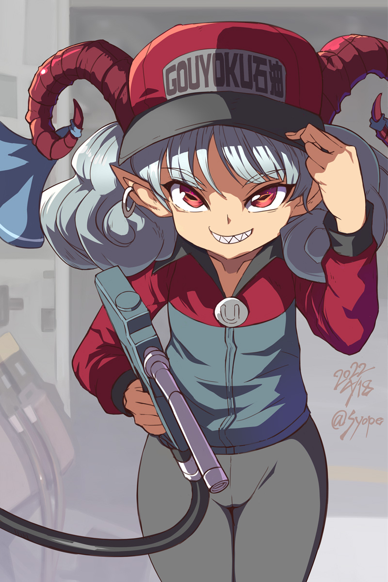 1girl, alternate_costume, bangs, blue_bow, bow, collarbone, dated, employee_uniform