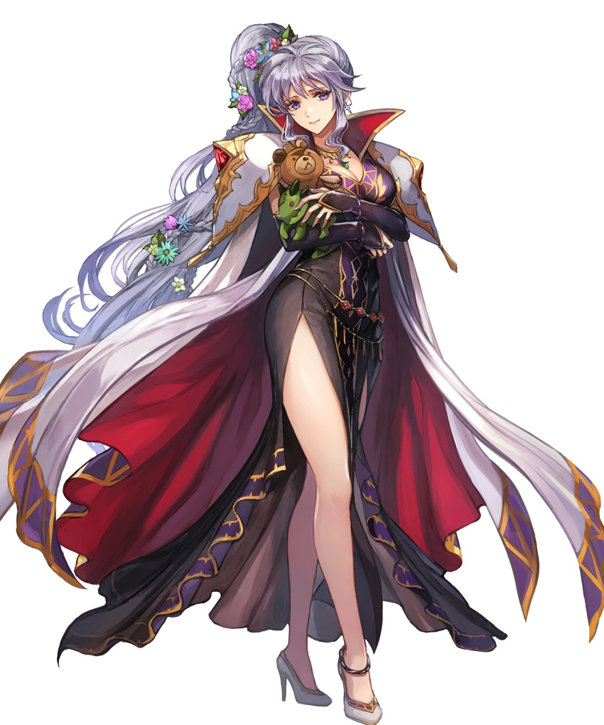 1girl, armor, bangs, book, breasts, cape, dress, fire_emblem