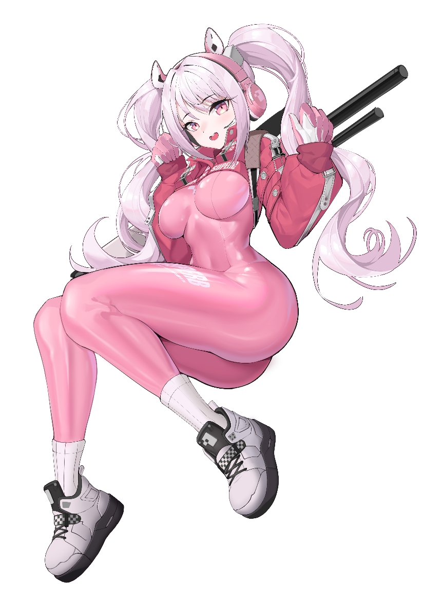 1girl, alice_(goddess_of_victory:_nikke), animal_ears, bangs, blush, bodysuit, breasts, cold-colour