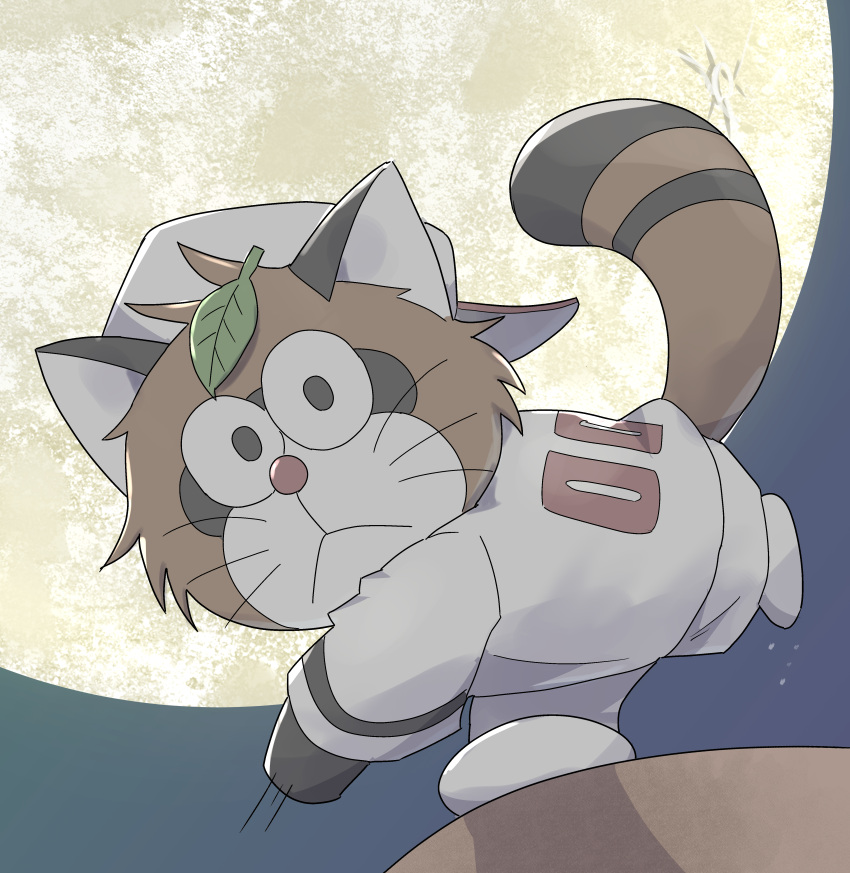 1boy, absurdres, baseball_uniform, character_request, doraemon, full_moon, furry, furry_male