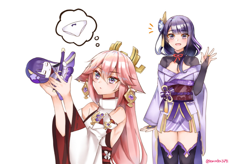 2girls, animal_ears, armor, bangs, bare_legs, bare_shoulders, bow, bow_panties