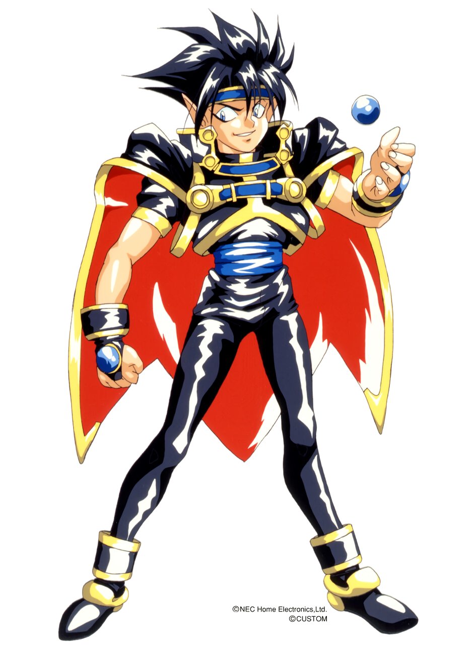 1990s_(style), 1boy, bangs, black_hair, blue_eyes, boots, bridal_gauntlets, cape