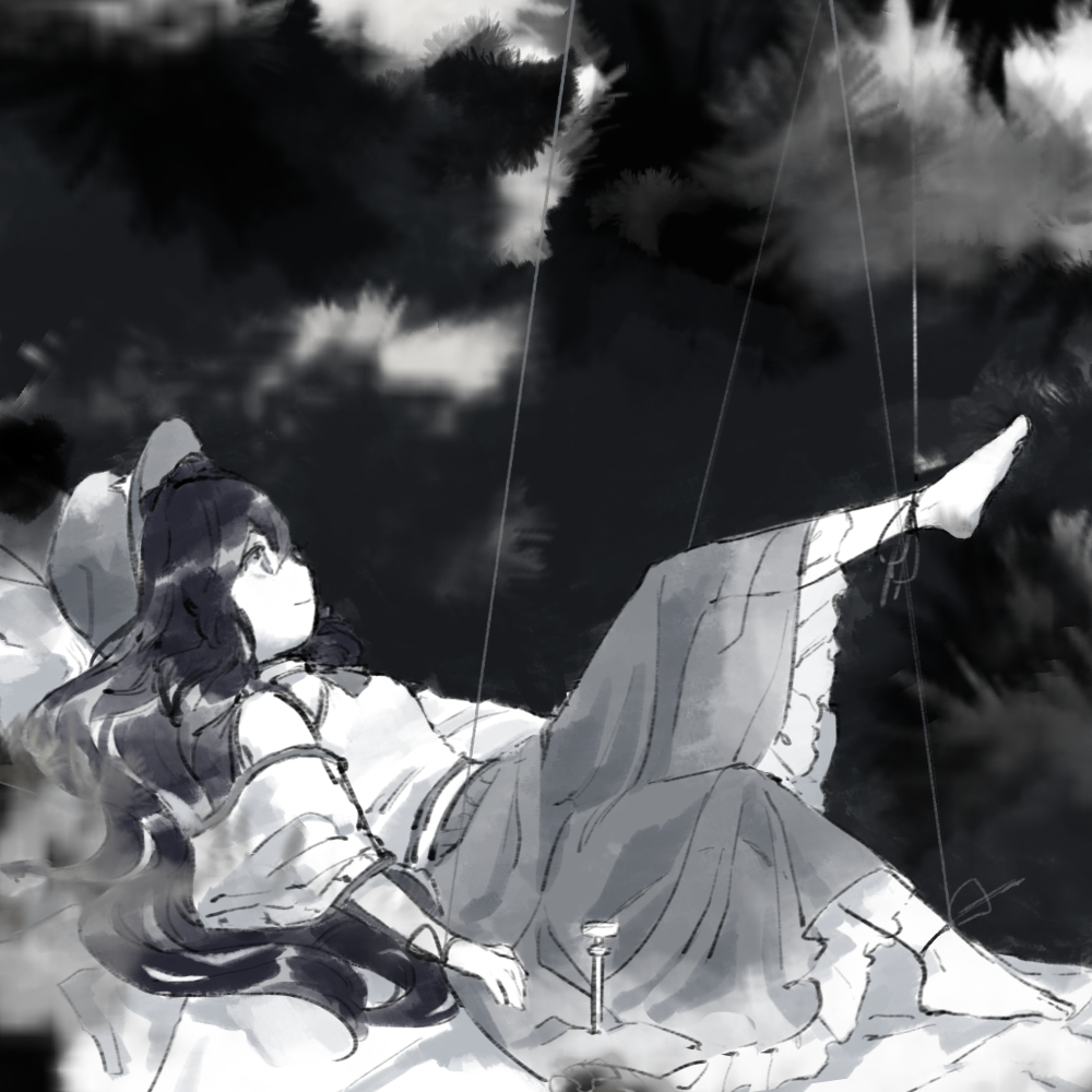 bare_shoulders, barefoot, bound, breasts, cabbie_hat, closed_mouth, detached_sleeves, dolls_in_pseudo_paradise