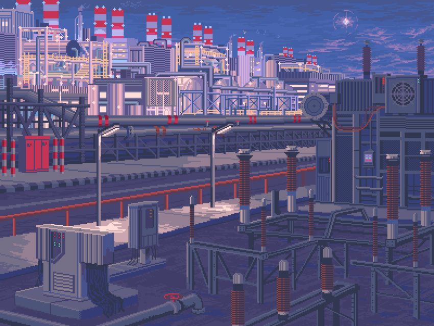 animated, animated_gif, bollard, building, diode, electric_fan, highres, industrial