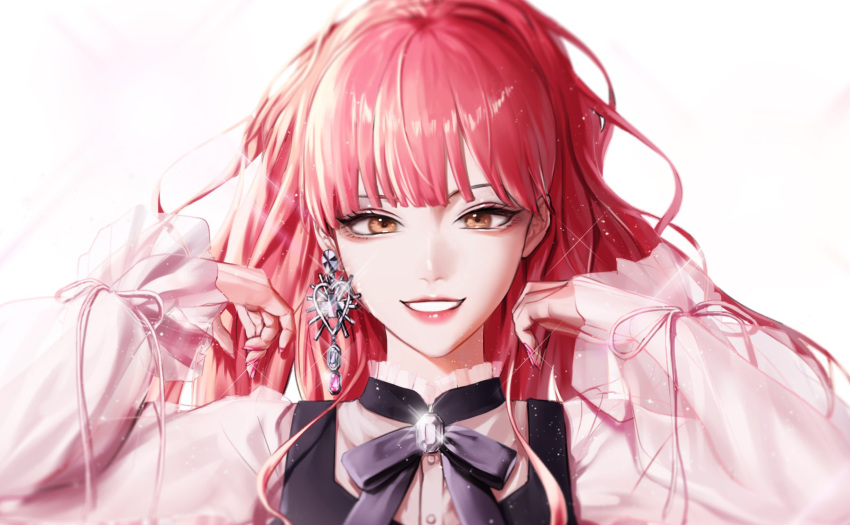 1other, bow, bowtie, brown_eyes, earrings, faulkner_anne, glint, highres