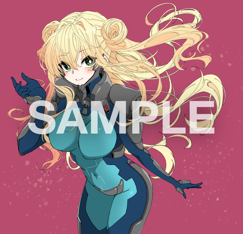 1girl, bangs, blonde_hair, breasts, bright_pupils, commission, covered_navel, covered_nipples