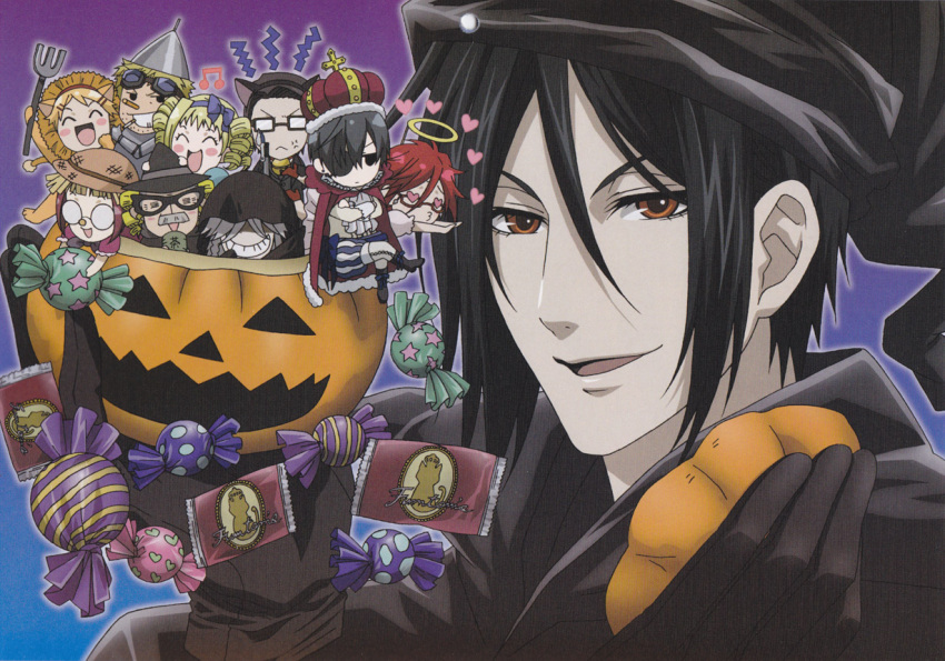 bard, ciel_phantomhive, elizabeth_middleford, finnian, grell_sutcliff, halloween, kuroshitsuji, meirin