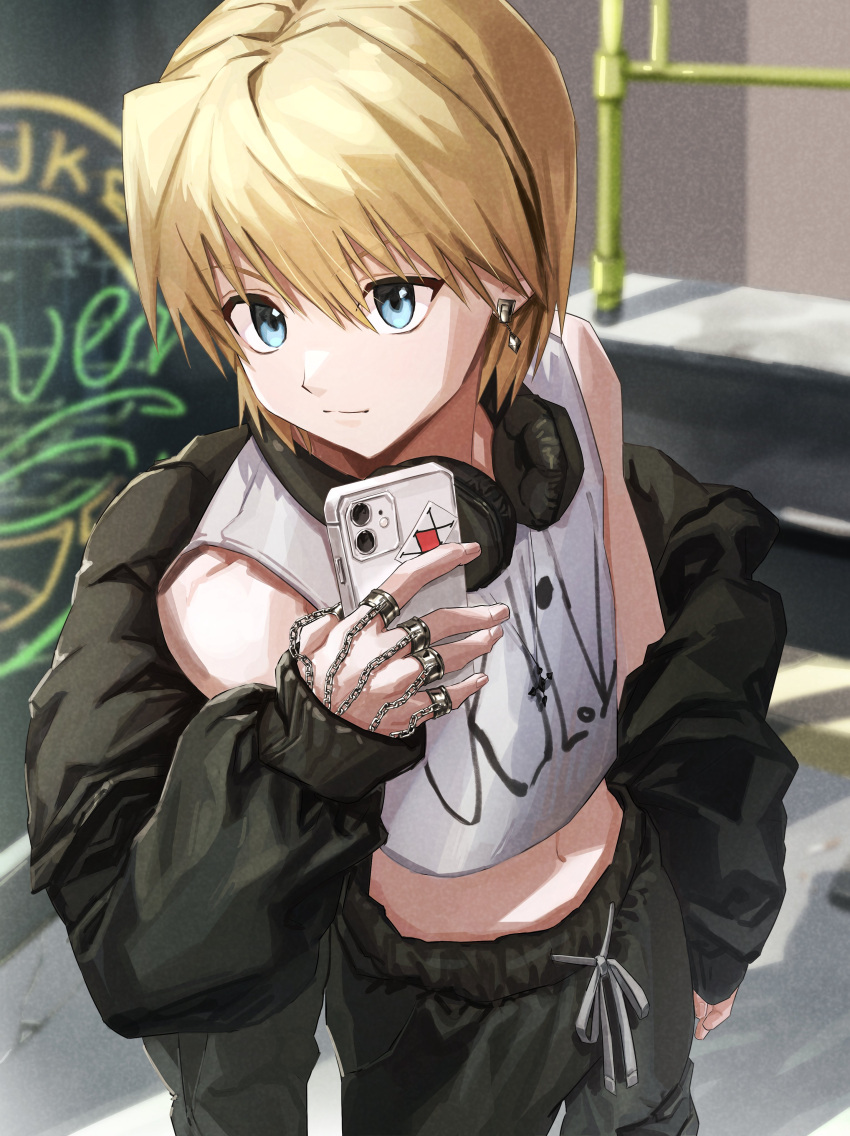 1boy, absurdres, akira_(nupekwa), alternate_costume, bangs, bishounen, blonde_hair, chain