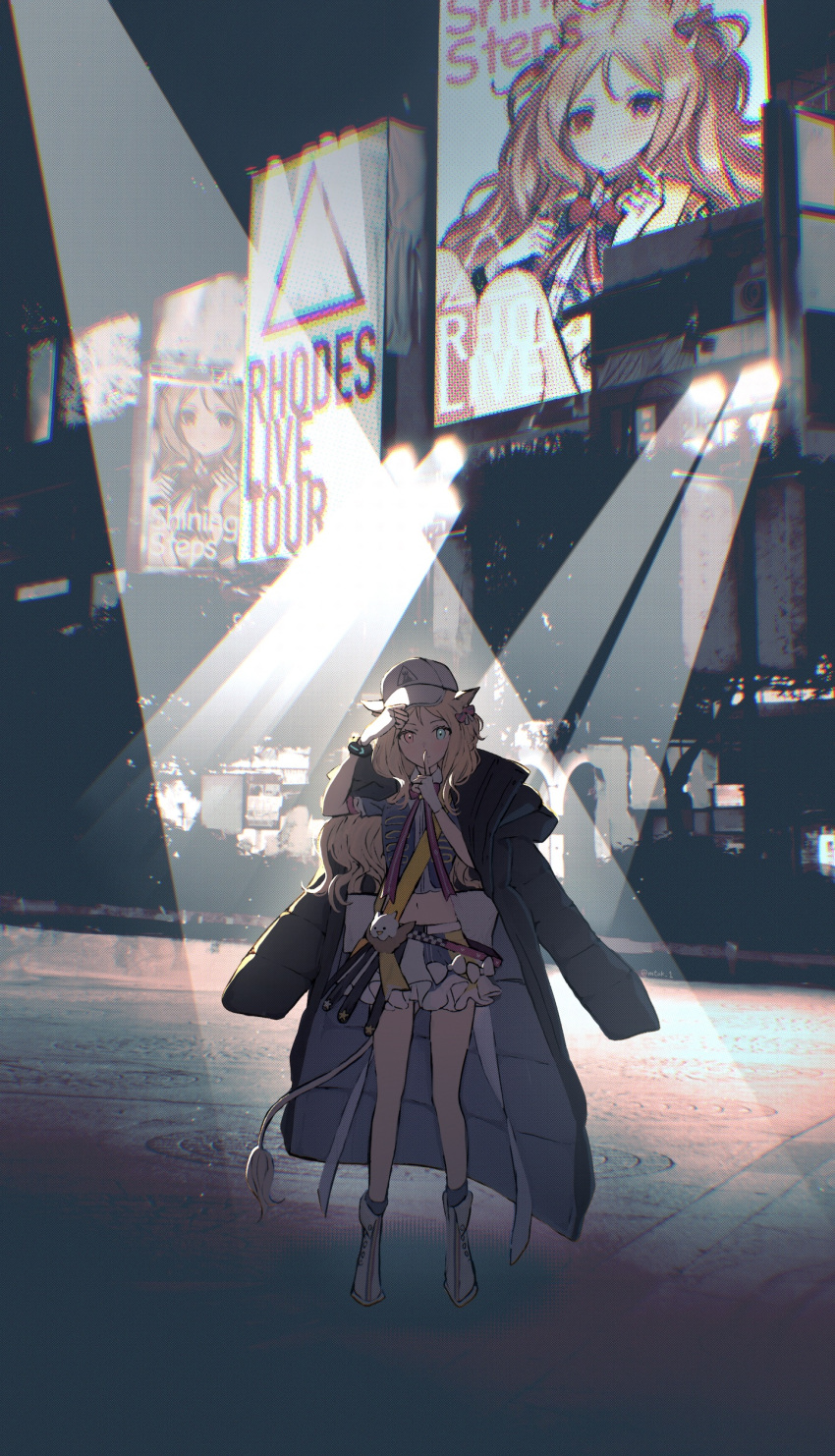 absurdres, animal_ears, archetto_(arknights), archetto_(publicity_strategy)_(arknights), arknights, blonde_hair, blue_eyes, coat