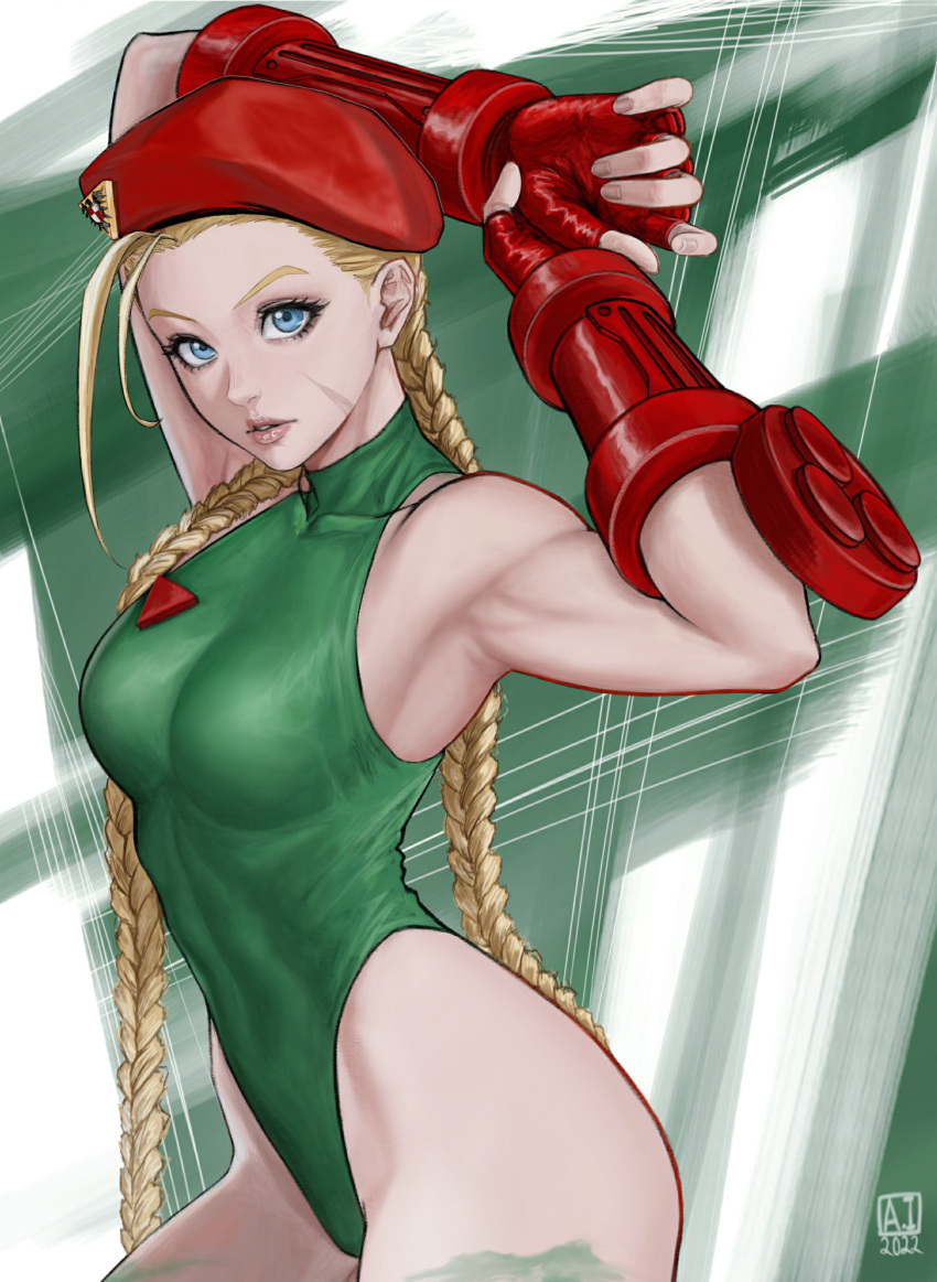 1girl, absurdres, ai_shou, armpits, arms_up, artist_name, bangs, bare_shoulders
