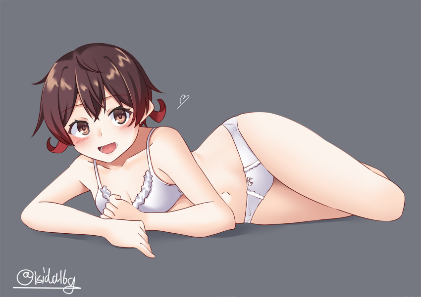 1girl, blush, bra, breasts, crossed_legs, eyebrows_visible_through_hair, gradient, gradient_background
