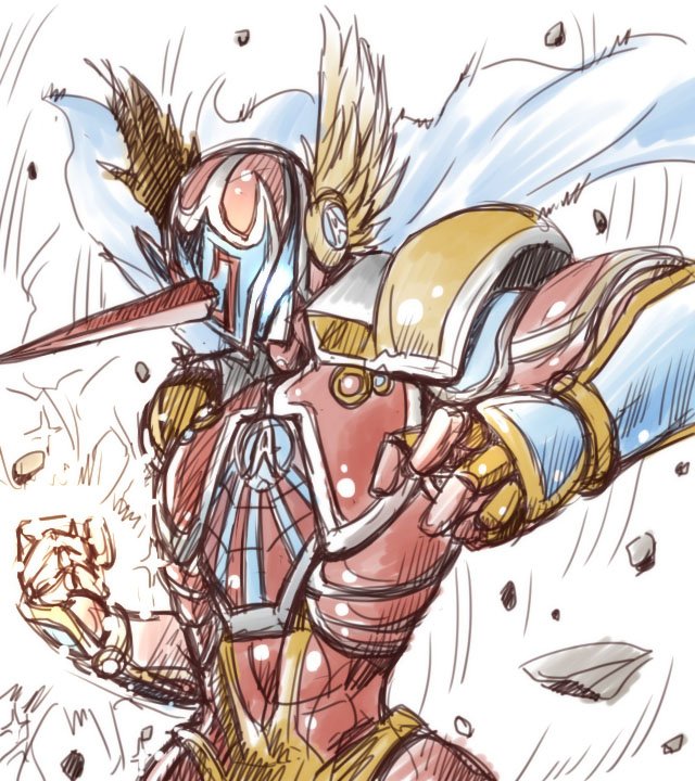 1boy, alkaiser, amania_orz, armor, cape, clenched_hands, full_armor, gloves