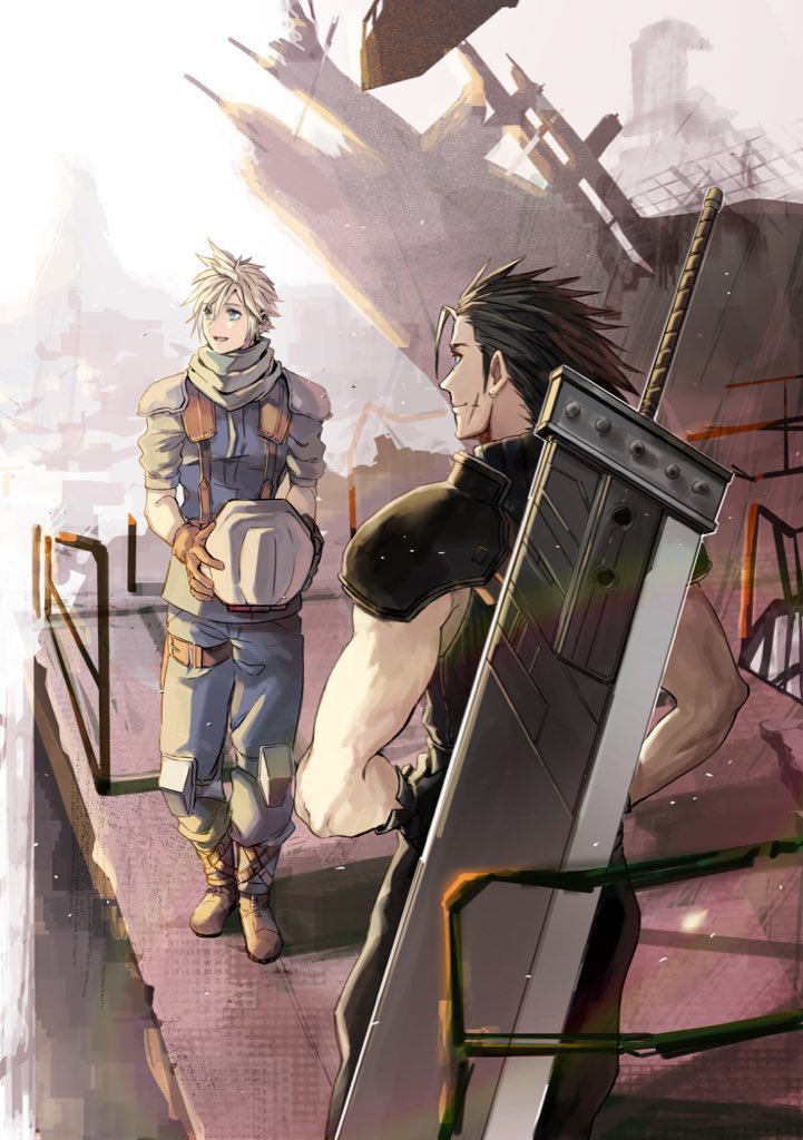 2b_fff, 2boys, belt, black_hair, blonde_hair, blue_eyes, blue_shirt, boots