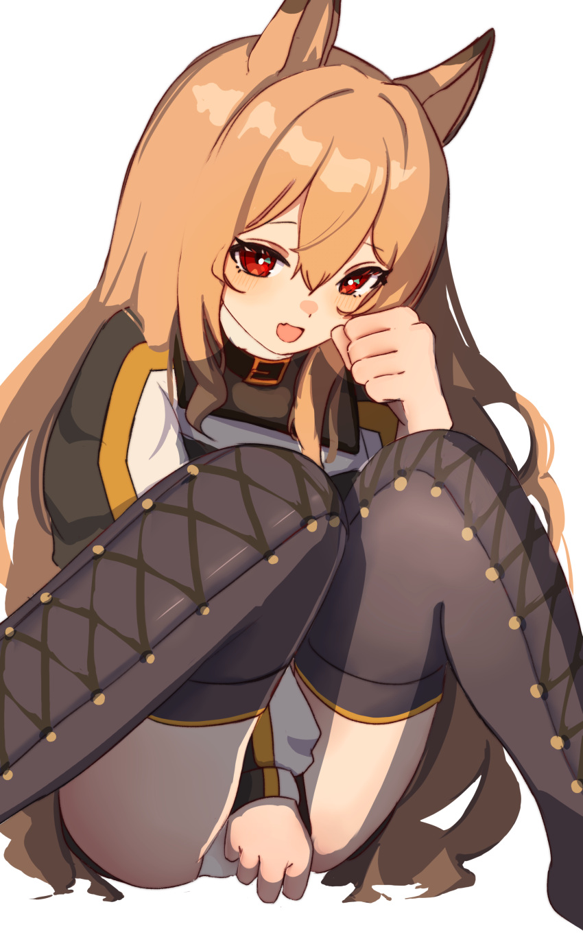1girl, absurdres, animal_ears, arknights, bangs, binware, black_footwear, boots