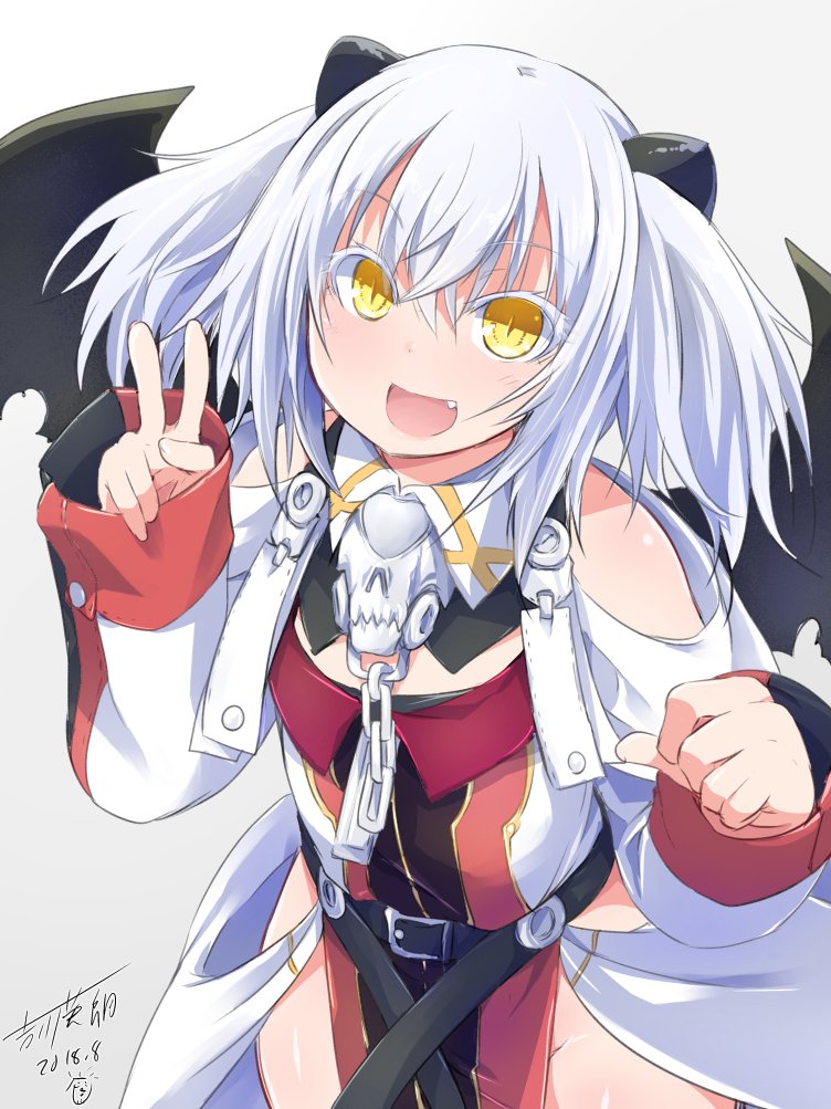1girl, bat_wings, belt, chain, dark_queen_fleonell, looking_at_viewer, maou_to_ore_no_hangyakuki, medium_hair