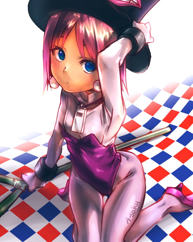 1girl, armpits, beauty_(bobobo-bo_bo-bobo), blue_eyes, bobobo-bo_bo-bobo, breasts, closed_mouth, earrings