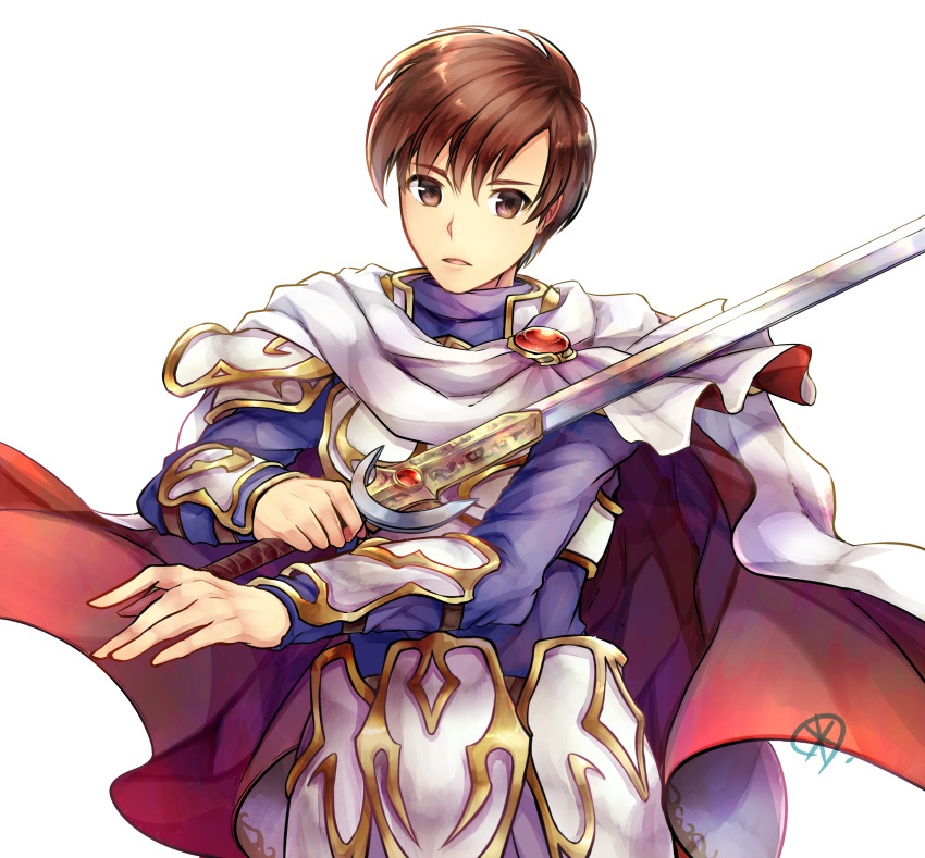 1boy, absurdres, armor, bangs, bracer, breastplate, brown_eyes, brown_hair