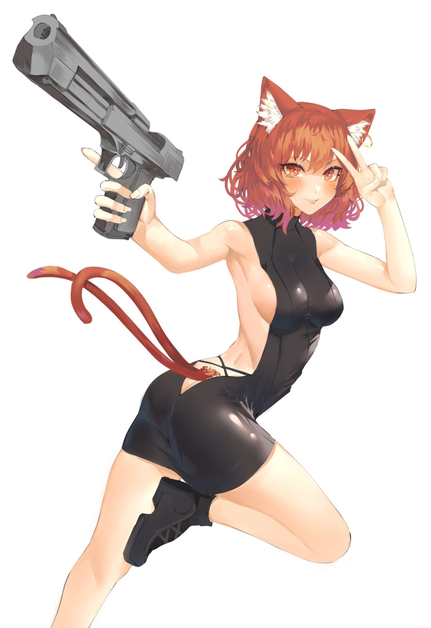 1girl, alternate_costume, animal_ear_fluff, animal_ears, arm_up, armpits, ass, backless_outfit