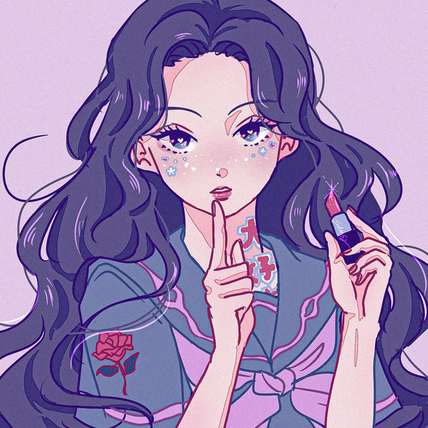 1girl, black_hair, blue_eyes, bow, eyebrows_visible_through_hair, filtered, grainy, green_shirt