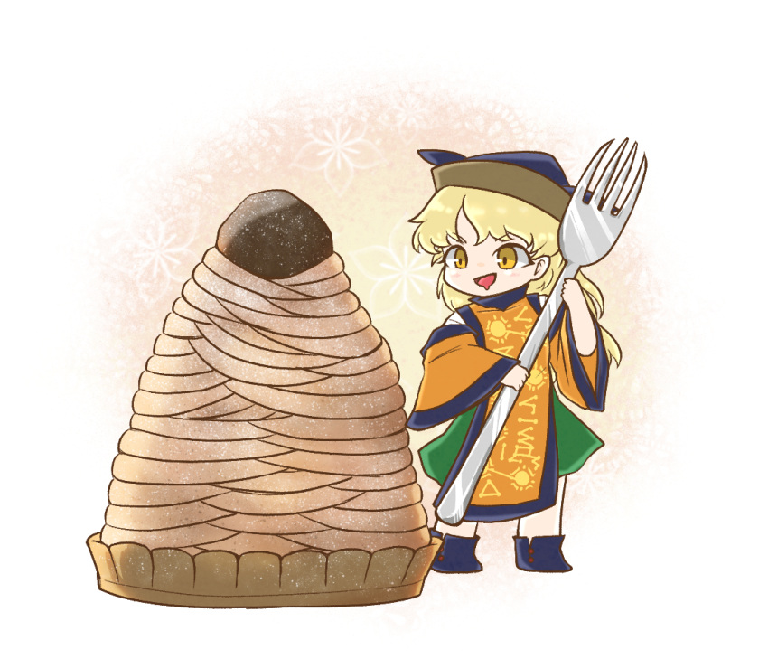 1girl, blonde_hair, boots, chibi, collared_shirt, constellation_print, detached_sleeves, drooling