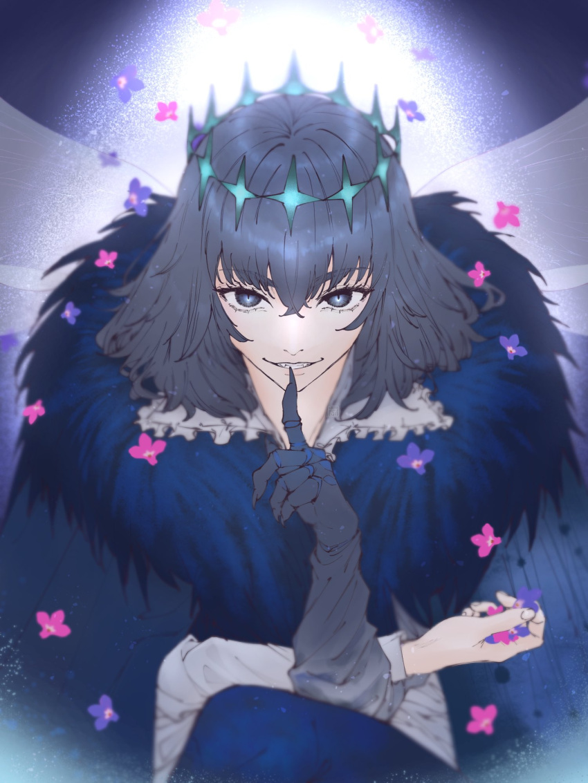 1boy, bangs, black_eyes, black_hair, cape, crown, fate/grand_order, fate_(series)