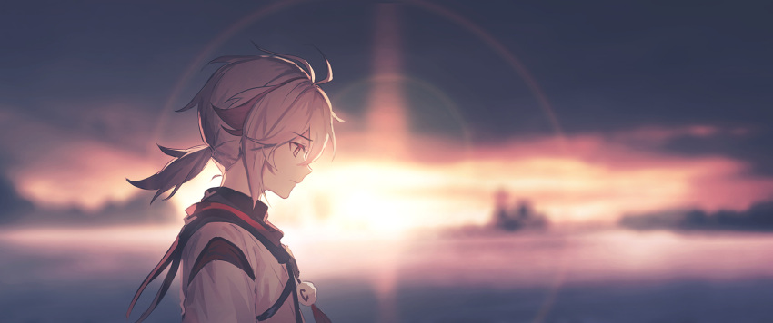 1boy, antenna_hair, bangs, blurry, blurry_background, closed_mouth, eyebrows_visible_through_hair, from_side