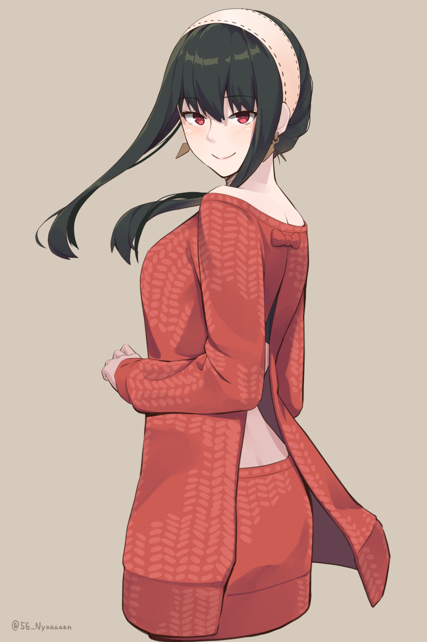 1girl, back_cutout, befu, black_hair, blush, bow, closed_mouth, clothing_cutout