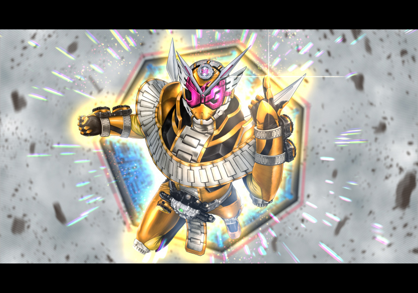 1boy, alternate_costume, antennae, arm_blade, armor, back-to-back, belt, black_footwear