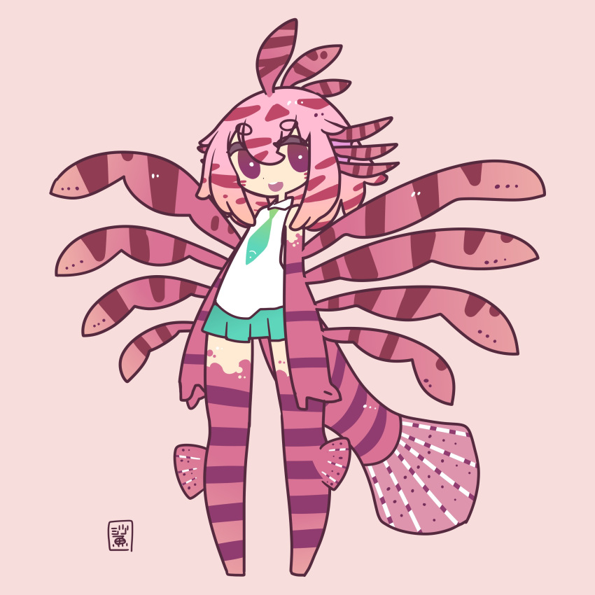 1girl, absurdres, bright_pupils, brown_background, collared_shirt, facial_mark, fins, fish_girl