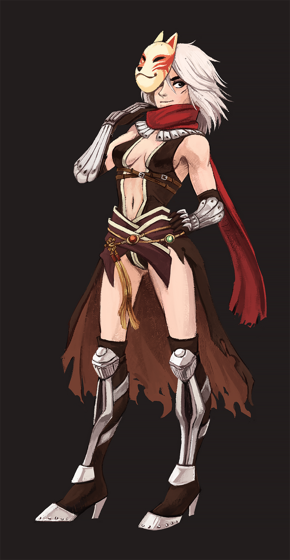 1girl, assassin_cross_(ragnarok_online), bangs, black_eyes, black_gloves, black_legwear, black_leotard, boots