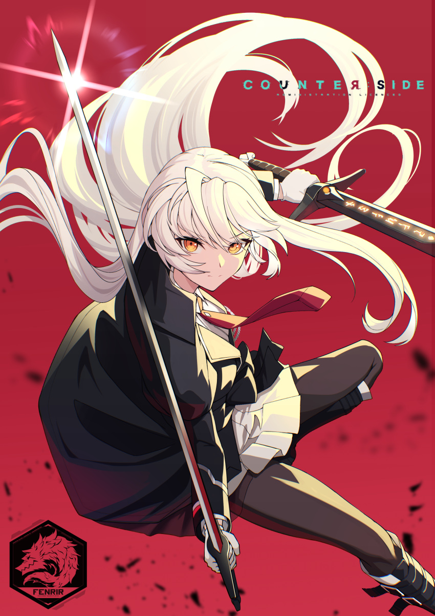 1girl, absurdres, belt_boots, black_footwear, black_jacket, black_skirt, blurry, blurry_background