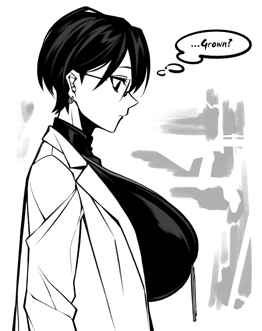 1girl, absurdres, bags_under_eyes, between_breasts, bralines, breast_conscious, breasts, character_request