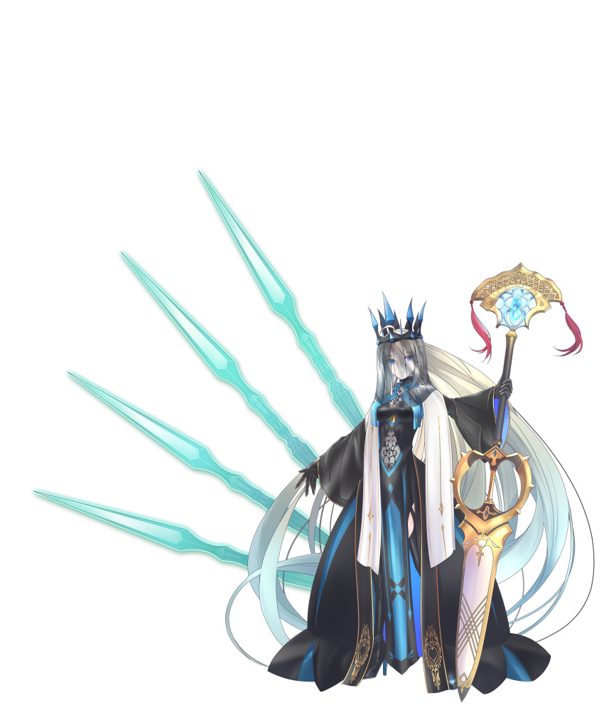 1girl, absurdly_long_hair, absurdres, artoria_caster_(fate), artoria_caster_(third_ascension)_(fate), artoria_pendragon_(fate), crown, facial_mark