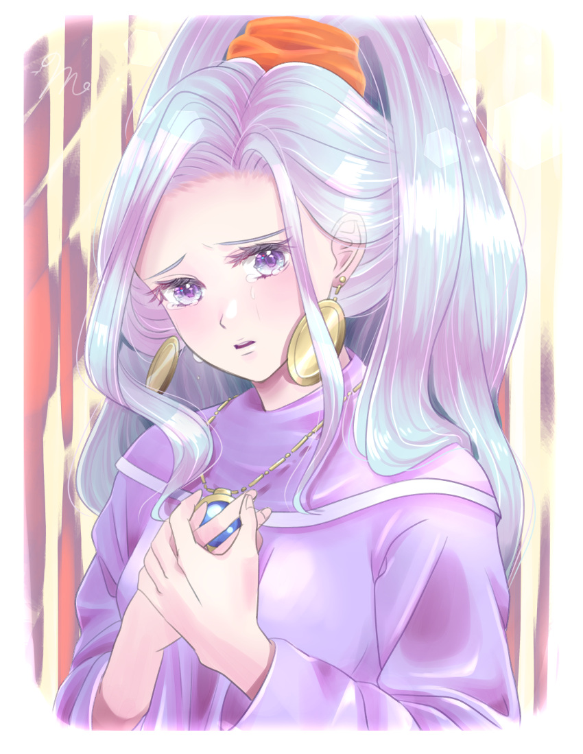 1girl, absurdres, bangs, blurry, bokeh, breasts, chrono_trigger, commentary_request