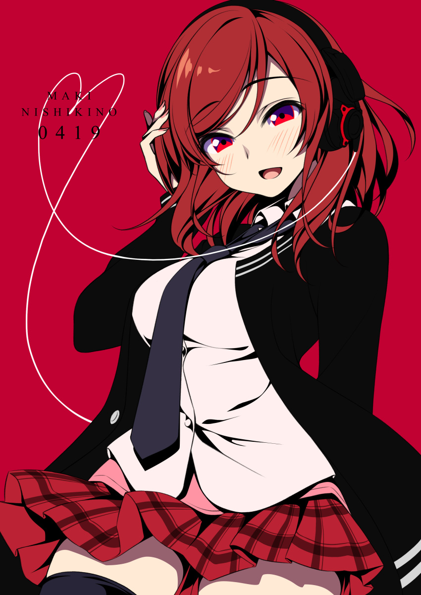 1girl, absurdres, birthday, black_legwear, blush, breasts, cable, character_name