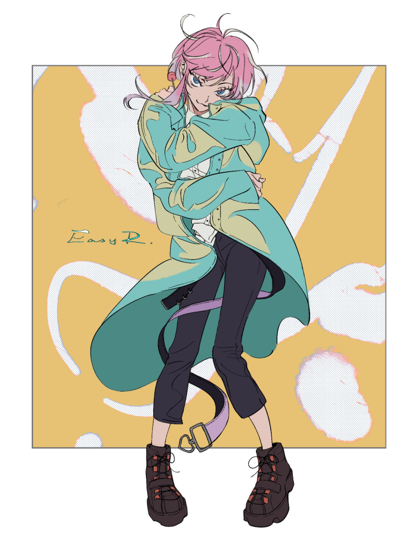 1boy, amemura_ramuda, bangs, blue_eyes, candy, closed_mouth, food, full_body