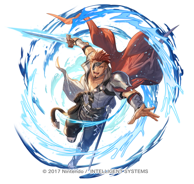 bag, cape, collared_shirt, eyepatch, facial_hair, fire_emblem, fire_emblem_echoes:_shadows_of_valentia, fire_emblem_heroes