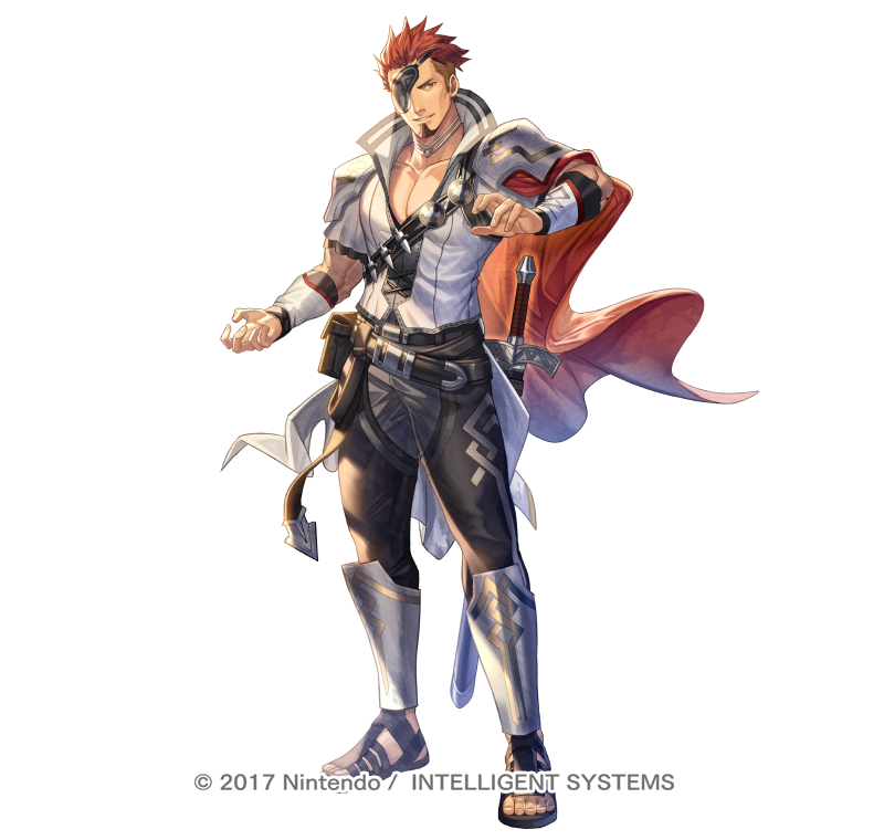 bag, cape, collared_shirt, eyepatch, facial_hair, fire_emblem, fire_emblem_echoes:_shadows_of_valentia, fire_emblem_heroes