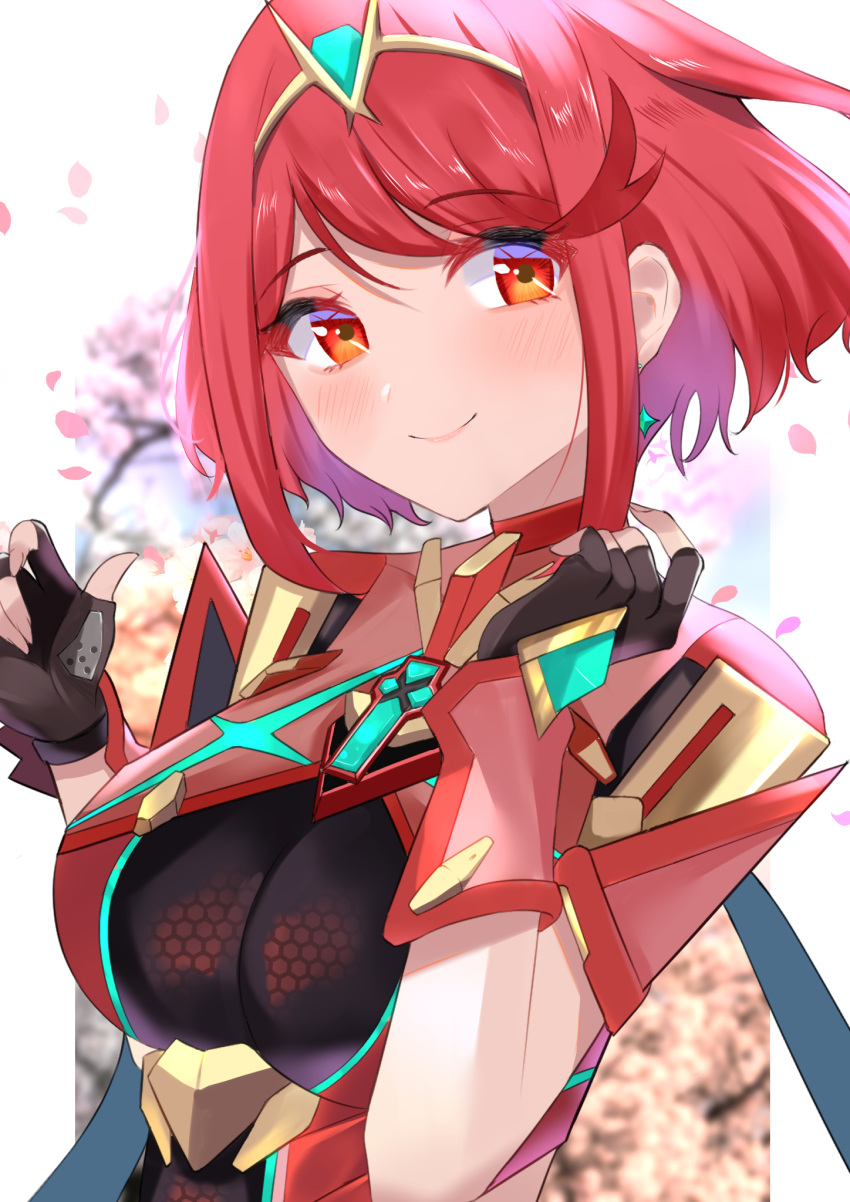 1girl, bangs, black_gloves, breasts, chest_jewel, earrings, fingerless_gloves, gem
