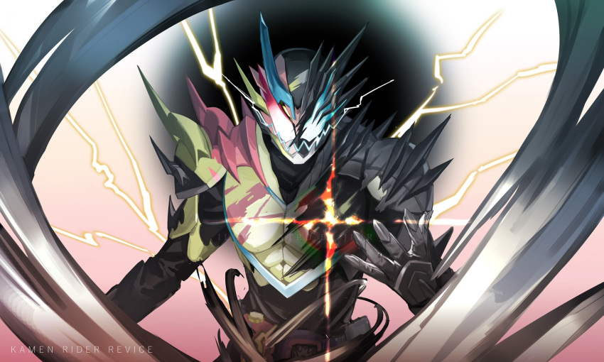 1boy, alternate_costume, armor, black_armor, darkness, evolution, glowing, glowing_eyes